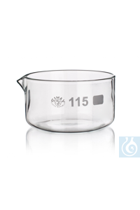 Crystallising dish with spout, 20 ml, dim. Ø 40 x H 25 mm, Simax® borosilicate glass, type: 175